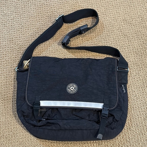 Kipling Bags Kipling Black And Tan Nylon Large Padded Multipocket